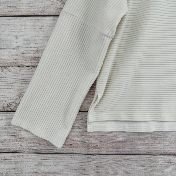 Madewell Texture & Thread Velour Corduroy Mockneck Top Womens Small Ivory White - Picture 5 of 13